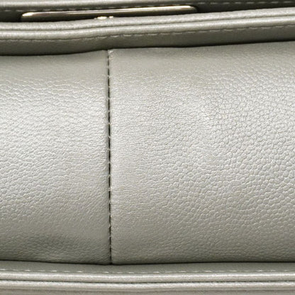 Chanel Shoulder Bag Boy Chanel Caviar Skin Gray Silver Hardware Women