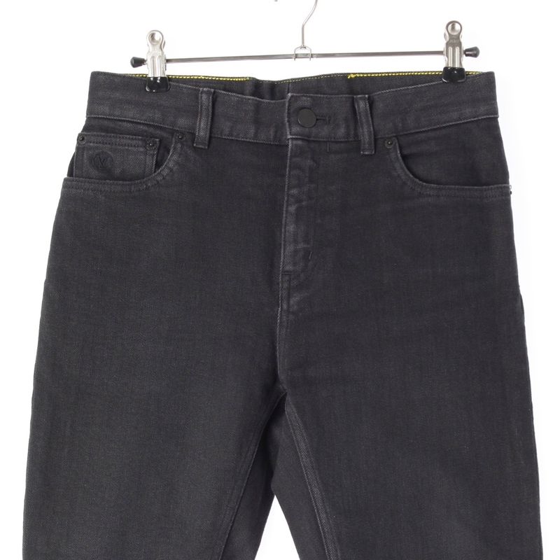 Louis Vuitton Monogram Eclipse Patch Tapered Denim Pants Bottoms Black 27