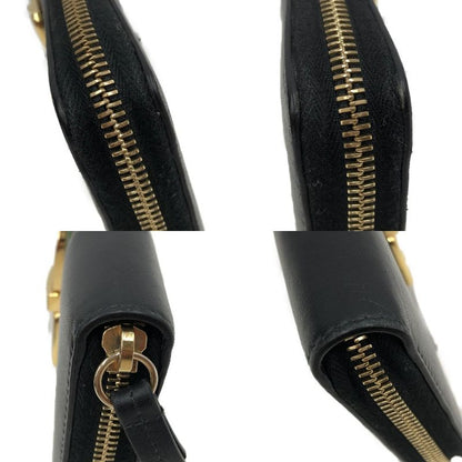 Gucci Round Zipper Long Wallet Sylvie 476083 Black