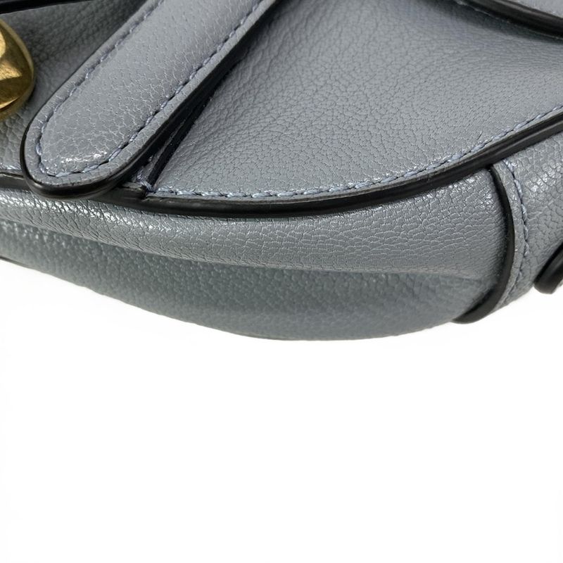 Dior/christian Dior Handbag Saddle Micro Bag Cloud Blue Mini Bag Leather