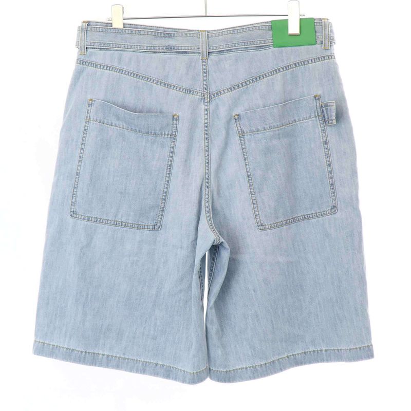 Bottega Veneta 24ss Belted Denim Shorts 771881 V3n60 Light Blue 50