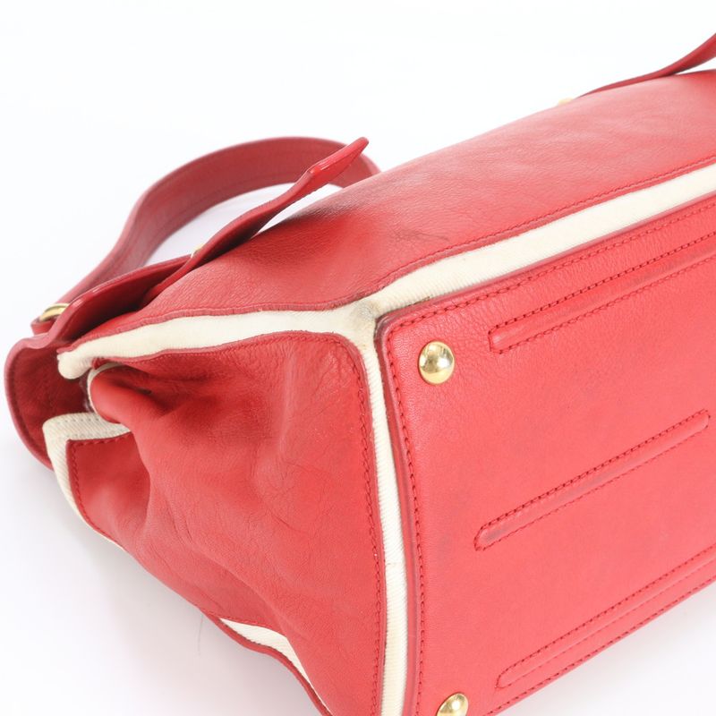 YSL Yves Saint Laurent Muse To Leather Tote Bag Shoulder Hand Gold Hardware