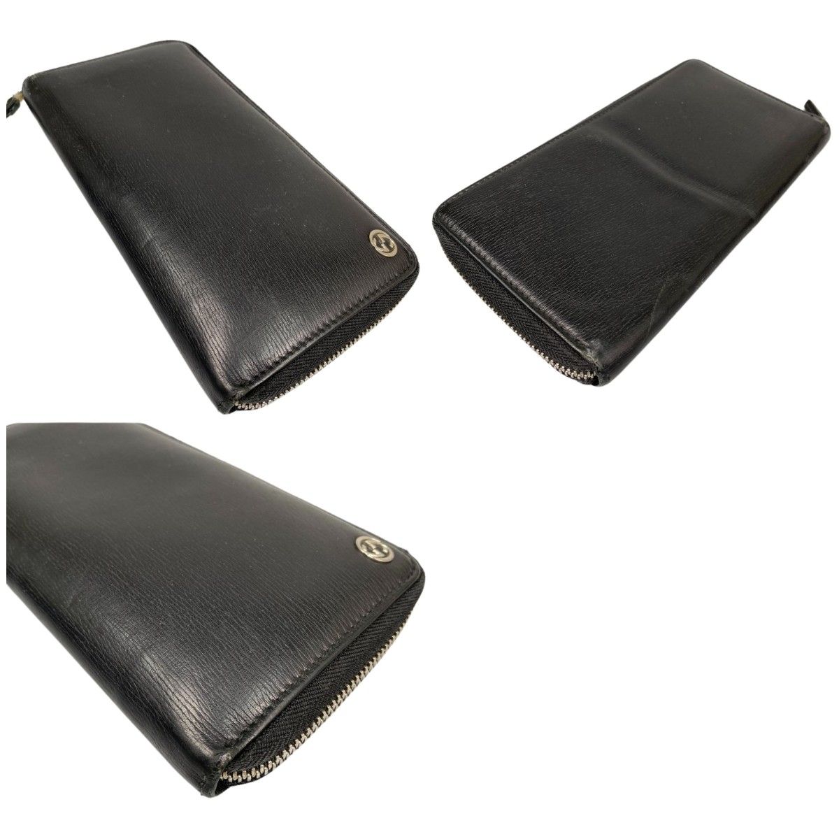 Gucci Round Zipper Long Wallet Interlocking G Shape Softening Yes