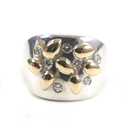  Hermes Vintage Gaucho Ring 925 750 7P Diamond Ring Silver 52 Size Equivalent