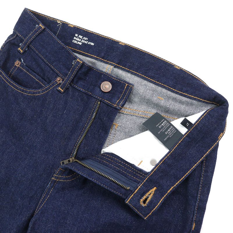 Celine 2n48a224z Françoise Jeans 100% Cotton Low Wash Denim Pants Indigo Blue