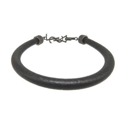 Saint Laurent Paris Logo Leather Black Bracelet 1380 Saint Laurent Paris