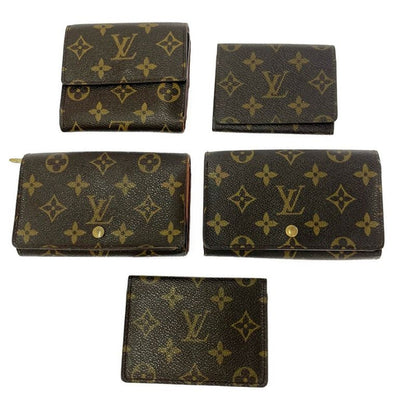 Louis Vuitton Monogram PVC Wallet Set of 5 Brown 411882 Trifold Wallets