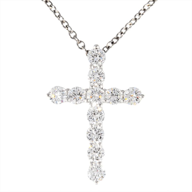 Tiffany & Co Tiffany & Co Small Cross Necklace Diamond Pt950 34g Platinum