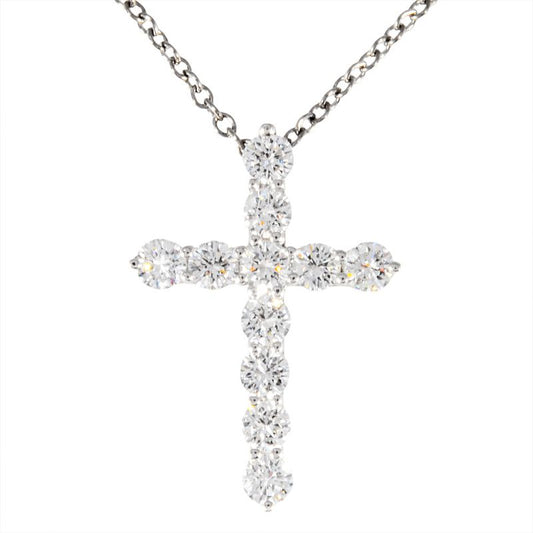 Tiffany & Co Tiffany & Co Small Cross Necklace Diamond Pt950 34g Platinum