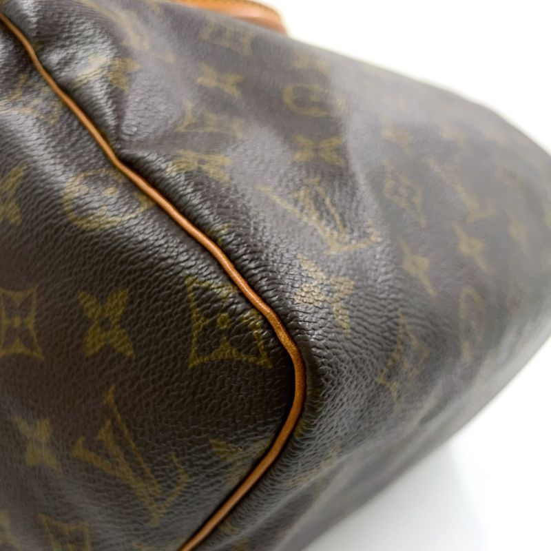 Louis Vuitton Speedy 30 Monogram Leather X PVC Brown Handbag Gold N41370