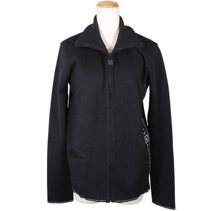Chanel Sport Line Side Logo 03A P22075v01420 Wool Black Women's Cardigan