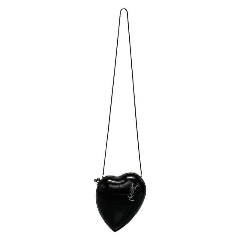 Saint Laurent Paris Shoulder Bag Love Box 466212 Black Heart / Gusset / Shape