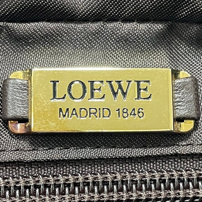 Loewe Handbag Gold Brown Anagram Excellent Condition Nappa Leather Preowned