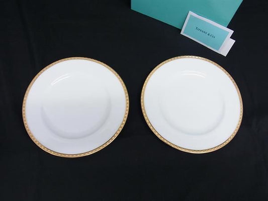 Tiffany & Co Tiffany & Co Gold Band Pair Plate Tableware Ceramic