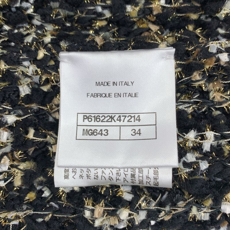 [chanel | 2019aw | Wool Silk Blend Tweed Knit Long Cardigan | 34 | Black Gold