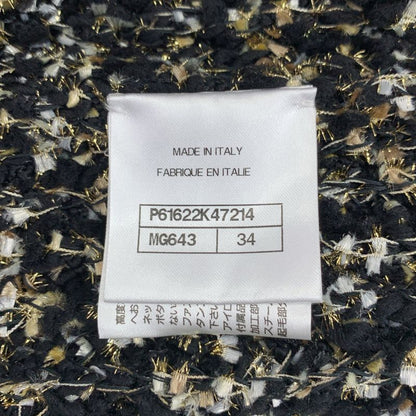 [chanel | 2019aw | Wool Silk Blend Tweed Knit Long Cardigan | 34 | Black Gold