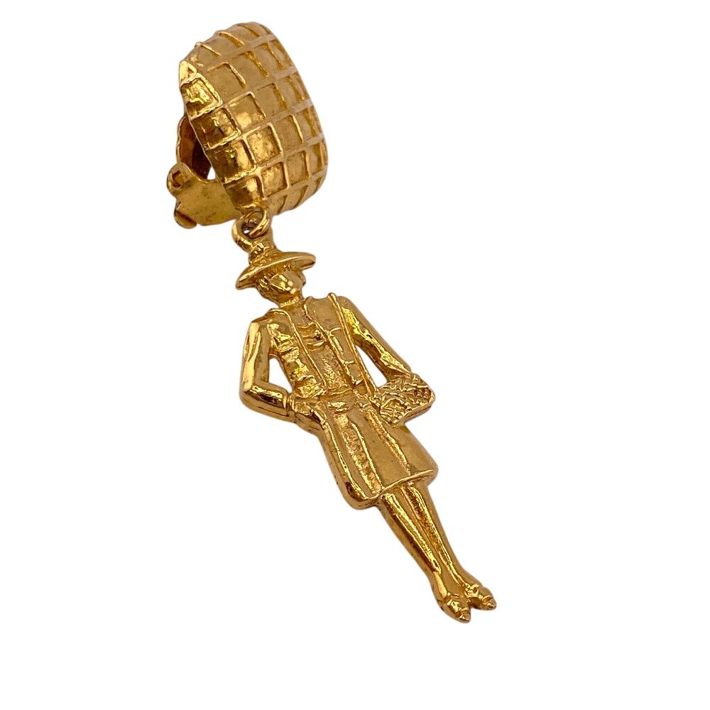 Chanel Mademoiselle Earring Brand Accessories Jewelry Gold Women'S