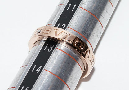 Bulgari Ring 18K Pink Gold Diamond 1p(004ct) Bzero1 Ring Bulgari Double Logo