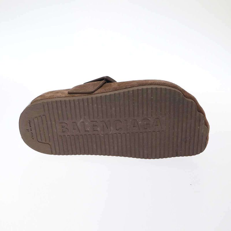 Balenciaga 24ss Sunday Flat Mule Sandals Light Brown 37