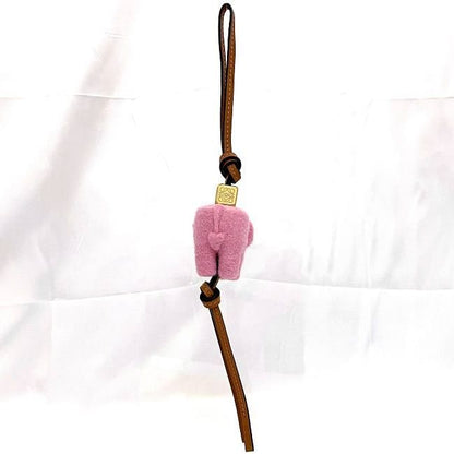 Loewe Elephant Bag Charm Pink Brown Anagram