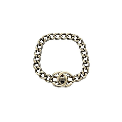 Chanel Turnlock Bracelet Coco Mark Silver Plated Chain 96P