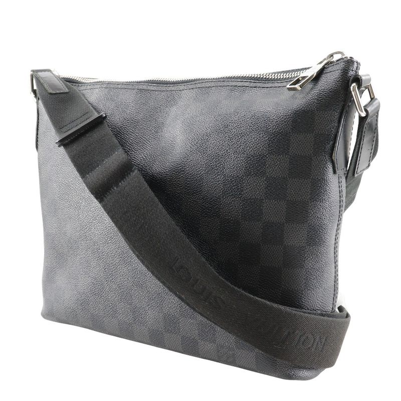 Louis Vuitton Mick PM N41211 Damier Graphite Canvas Black Sr1104 Men's Shoulder