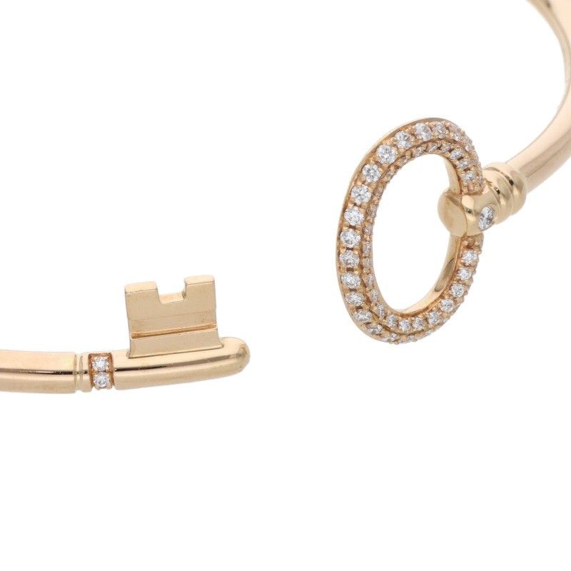 Tiffany & Co Key Wire 18K Pink Gold Diamond Bangle Men's