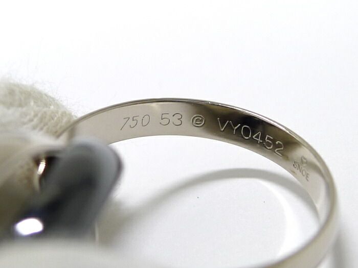 Cartier Trinity Ring 750wg 18K White Gold WHY Togo Old Ceramic Size 53 Approx