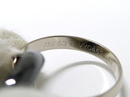 Cartier Trinity Ring 750wg 18K White Gold WHY Togo Old Ceramic Size 53 Approx