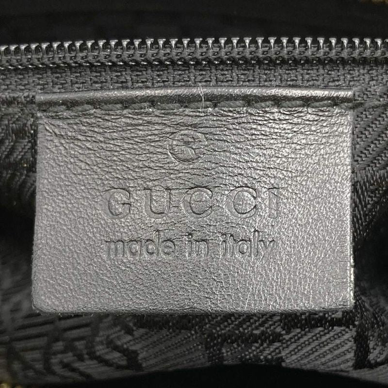 Gucci 001 4062 Shoulder Bag Bamboo Black Suede Leather Fashion Women