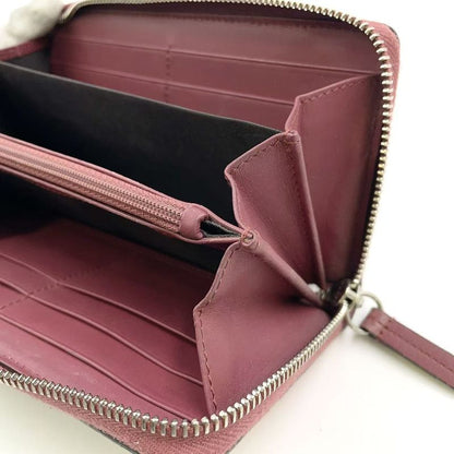 Gucci GG Blooms Round Zipper Leather X PVC Beige Wallet Silver