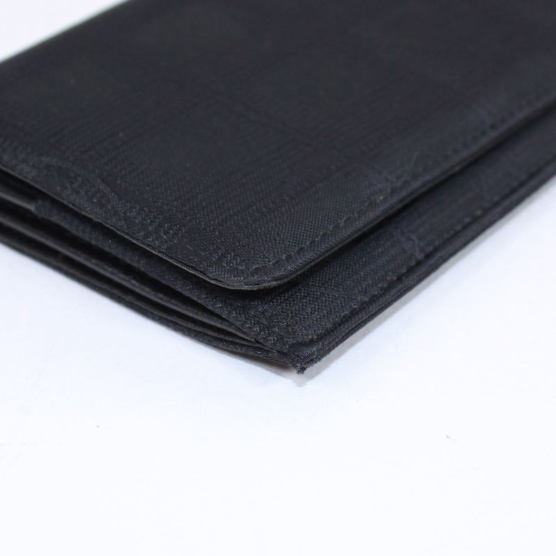 Chanel New Travel Line Leather X Nylon Black Wallet Black A15788