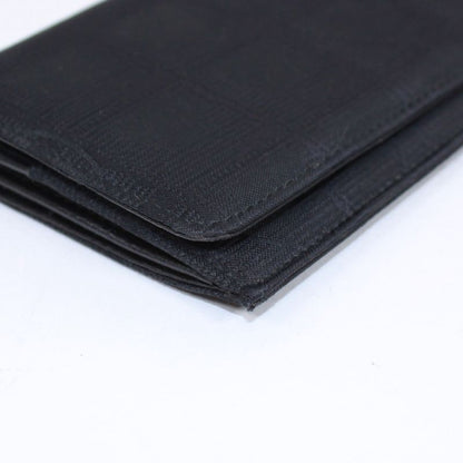 Chanel New Travel Line Leather X Nylon Black Wallet Black A15788