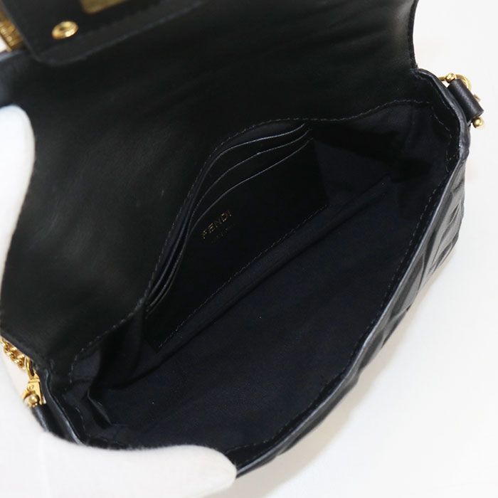 Fendi Chain FF Motif Baguette Mini 8bs017 A72V F15zw Crossbody Shoulder Bag