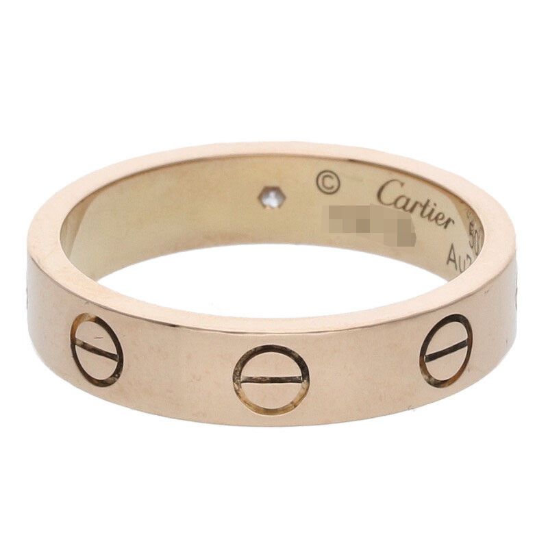 Cartier MINI LOVE RING Mini Love Ring 1P Diamond 18K Pink Goldring Men's 9.5