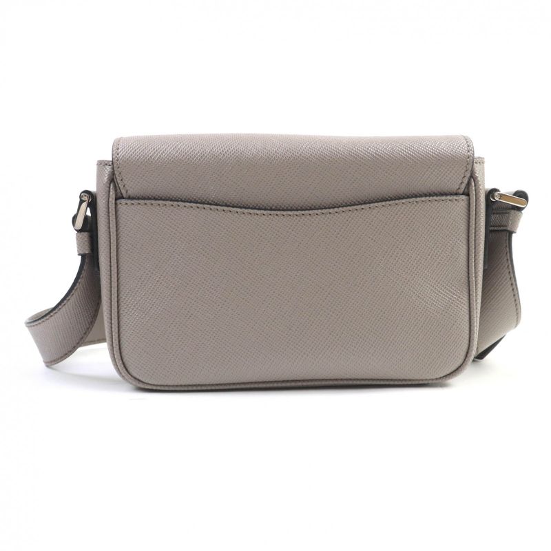 Prada 2vd065 Saffiano Leather Argilla Shoulder Bag With Triangle Logo Plate