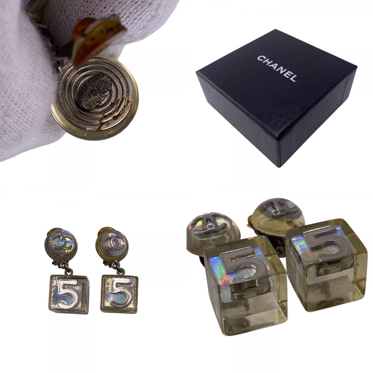 Chanel Cocomark No.5 Gp Earring Silver Ladies Brand
