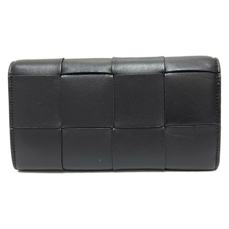 Bottega Veneta Cassette Large Flap Wallet 814661 Vcqc4 8425 Black Lambskin