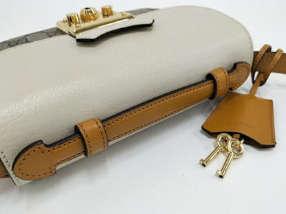 Gucci Shoulder Bag GG Supreme Beige Mustard White 658487
