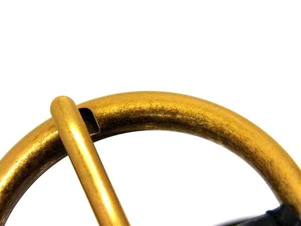 Gucci 573325 Leather Gold Hardware Belt Size 85.34 Business Gentlemen