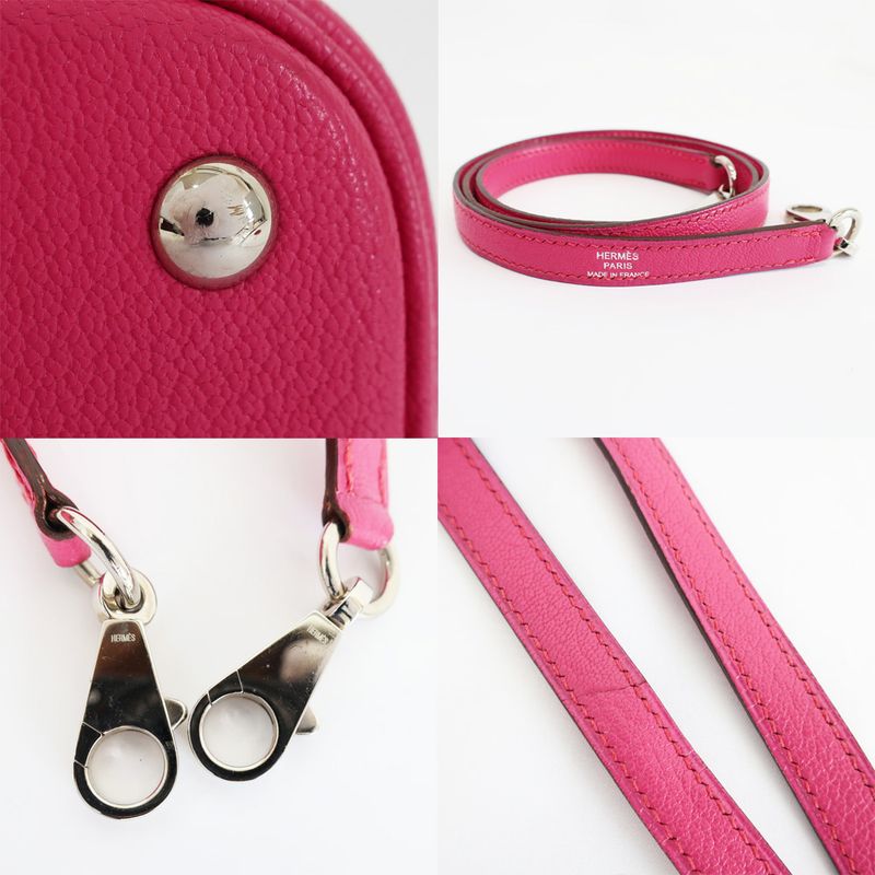 Hermes Bolide 27 Handbag Shoulder Bag Pink Silver Hardware K