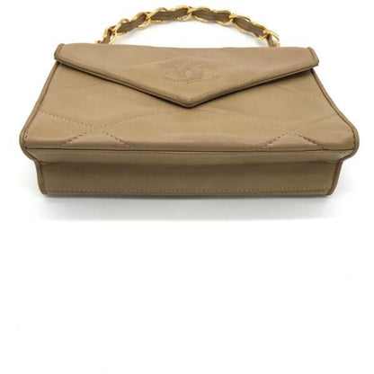 Chanel Quilted Chain Hand Bag Beige