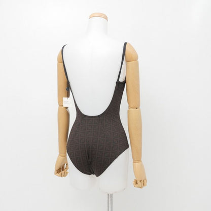 Fendi Size 44 FF Logo Zucca Pattern One Piece Swimwear Swimsuit