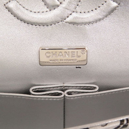 Chanel Matelasse 25 Print Double Flap Leather Black 23rd Silver Hardware