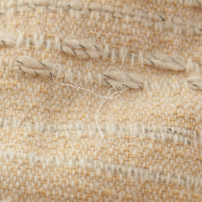 Chanel 99A Wool Cotton Tweed Stencil Collar Coat Outerwear P13844 Yellow 36