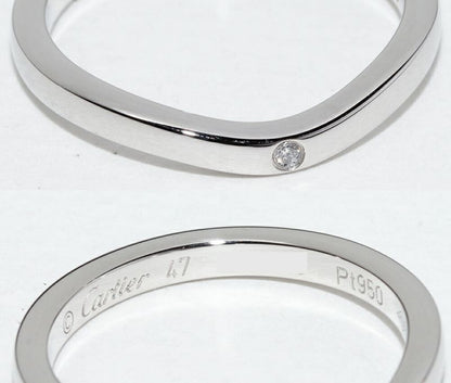 Cartier Ring Pt950 Diamond 3P (001ct) Ballerina Wedding Ring Width 2mm (008in)