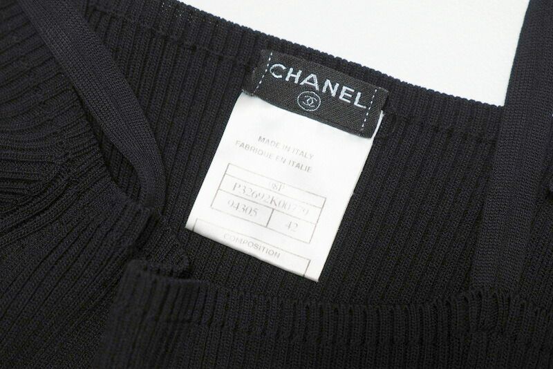 Chanel Dress Size 42 CC Logo Coco Mark Off Shoulder Made In Italy 20231220