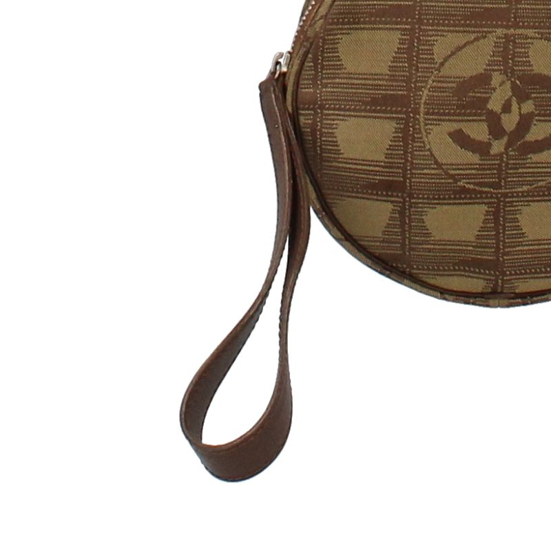 Chanel New Travel Line Hand Pouch A17682 Nylon Ladies Other Bag Khaki Brown