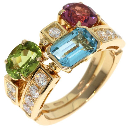 Bvlgari Bulgari Allegra Diamond Multicolored Stone Ring And Ring 18K Yellow