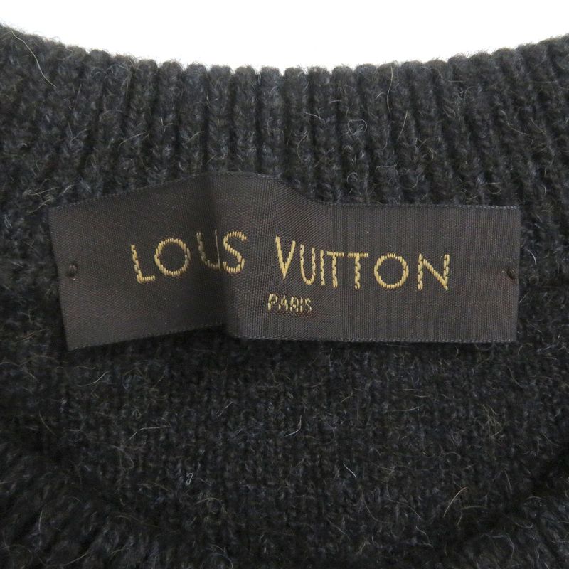 Louis Vuitton Han96wf94 Camel Cashmere Blend Halaco-switched Logo Long Sleeve